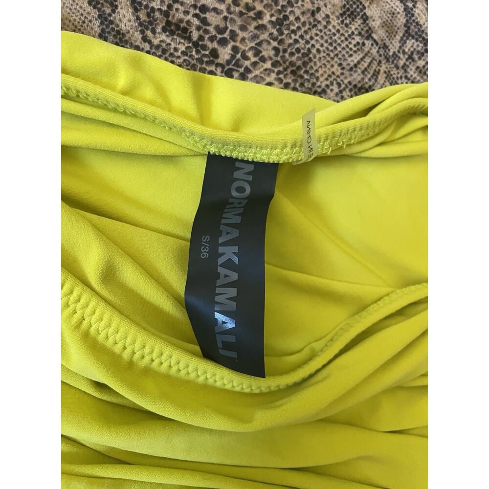 Norma Kamali Diana Asymmetrical Ruched One Shoulder Top Spring Green Size Small - Picture 5 of 7